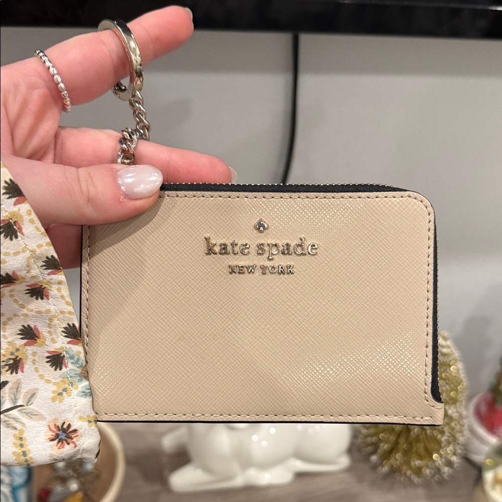 Kate Spade Cream Card Holder with Chain